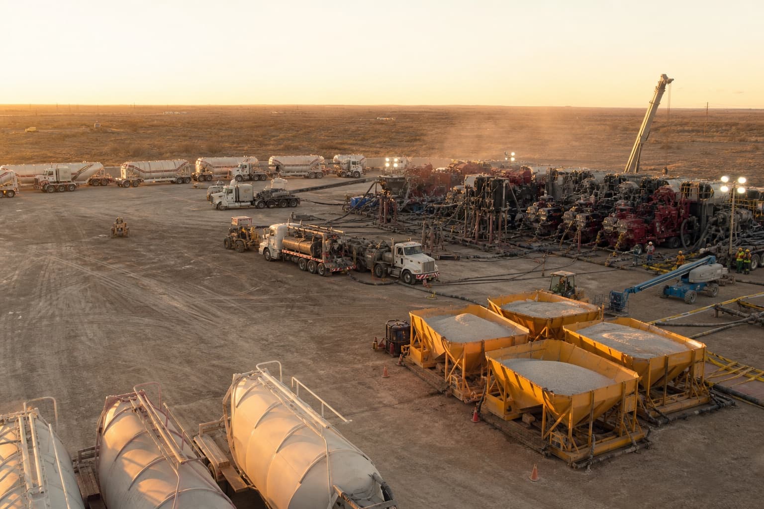 Frac sand and last-mile pad logistics at a West Texas completions site